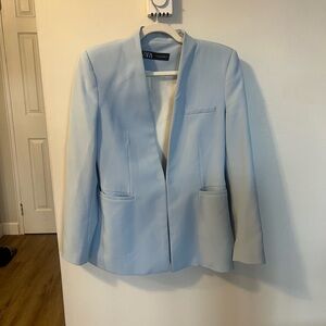 Zara Soft Blue Women's Suit Jacket